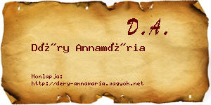 Déry Annamária névjegykártya